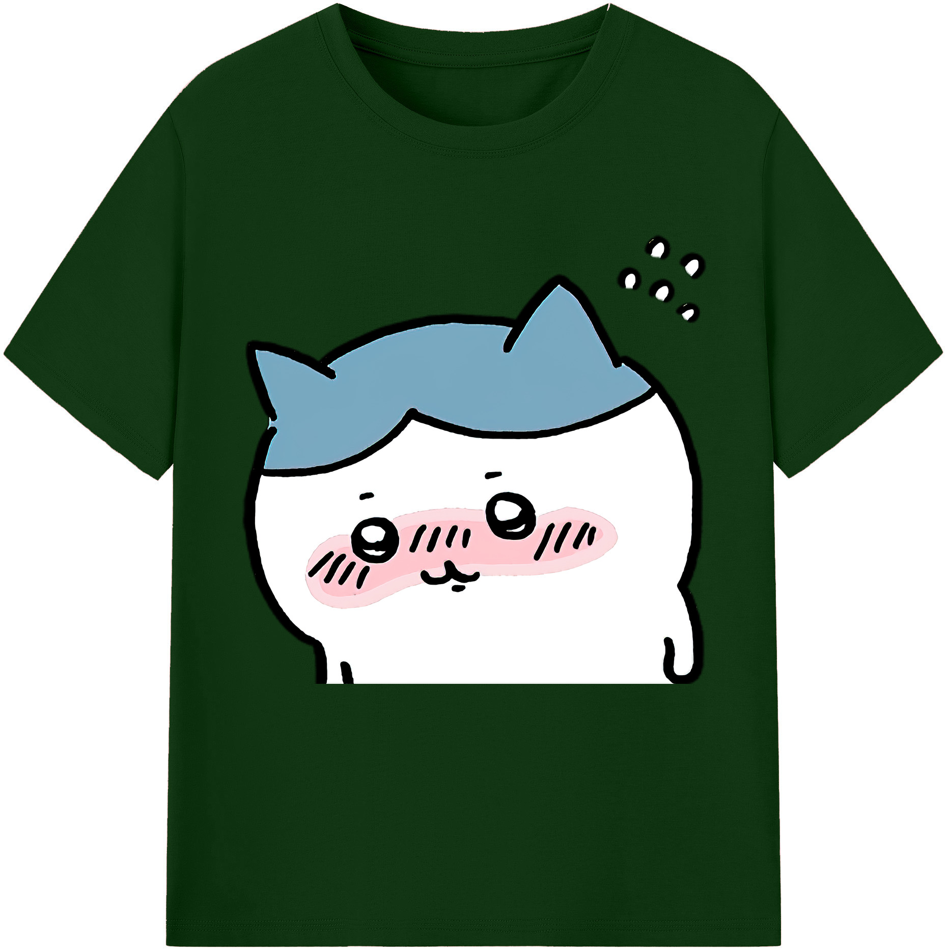（画像用） ちいかわ ハチワレ Chii-kawa hachiware 綿100％半袖Tシャツ（フロントプリント）